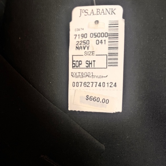 Jos. A. Bank Dark Blue Suit - Tags $760 - Jacket Size 50 - pants 42 Long - Picture 3 of 8